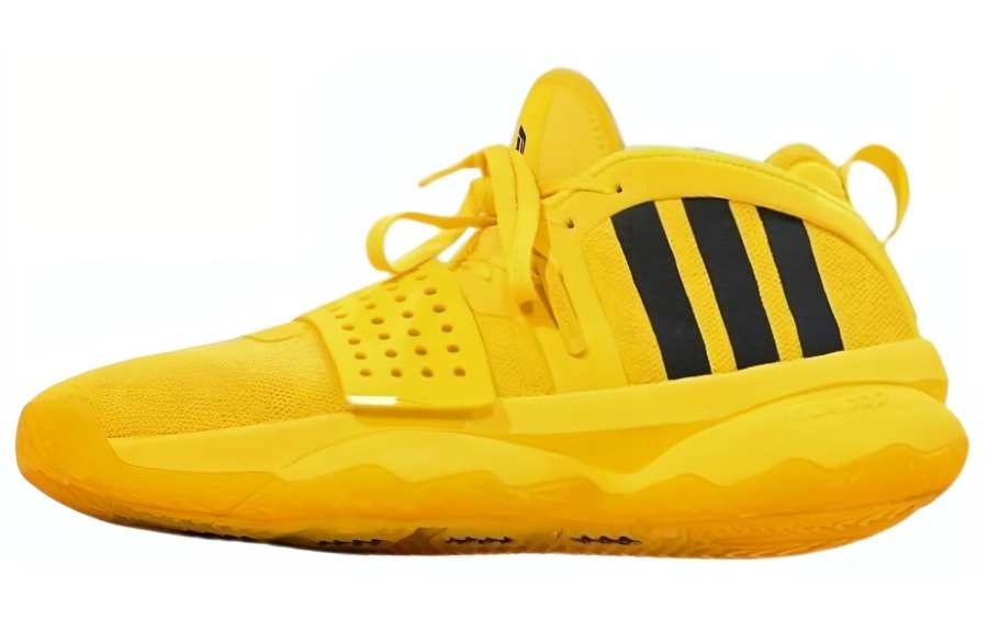 Adidas Adidas Dame 8 Extply PE Abrasion Resistant Mid top Basketball Shoes Men's Yellow Black