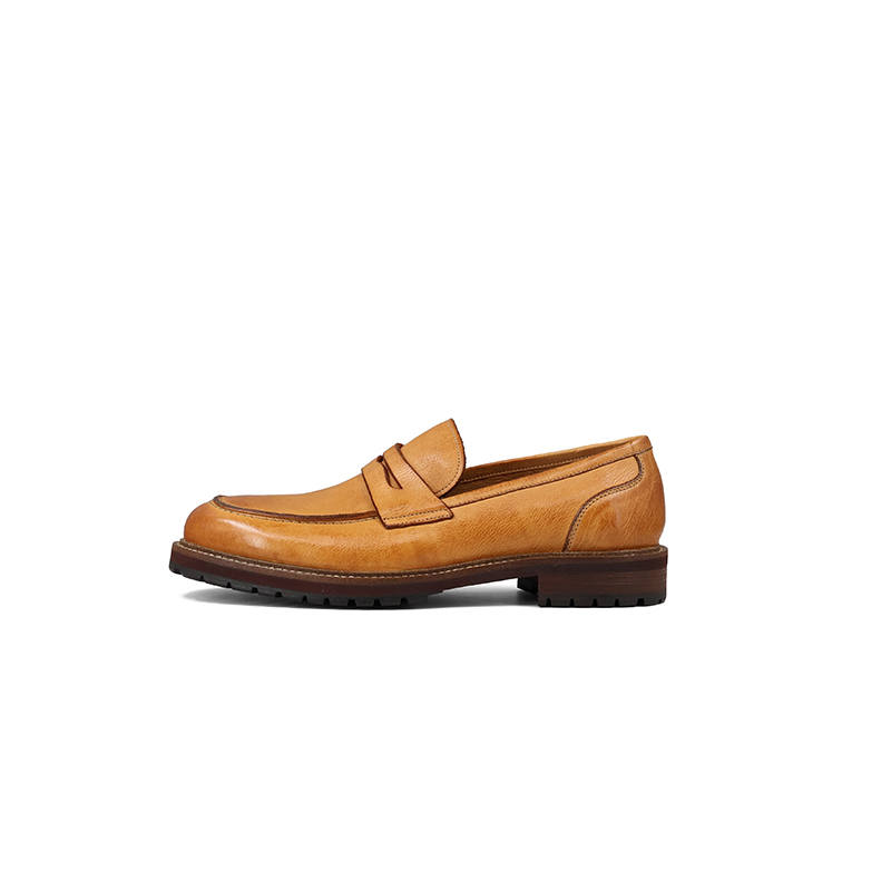 ZSBELLA Casual Leather Shoes Men's Low Top Brown