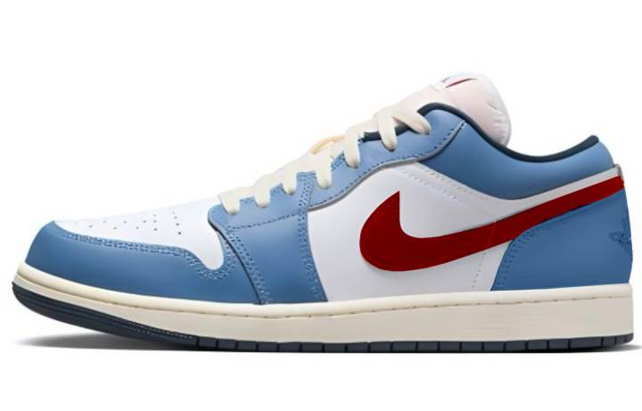 Jordan Jordan Air Jordan 1 Low top Basketball Shoes Men's White Blue Red