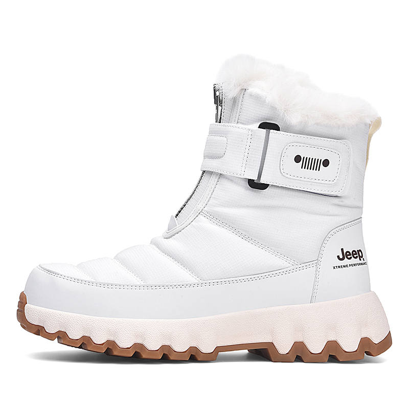 Jeep Comfortable And Trendy Crew Snow Boots Unisex White