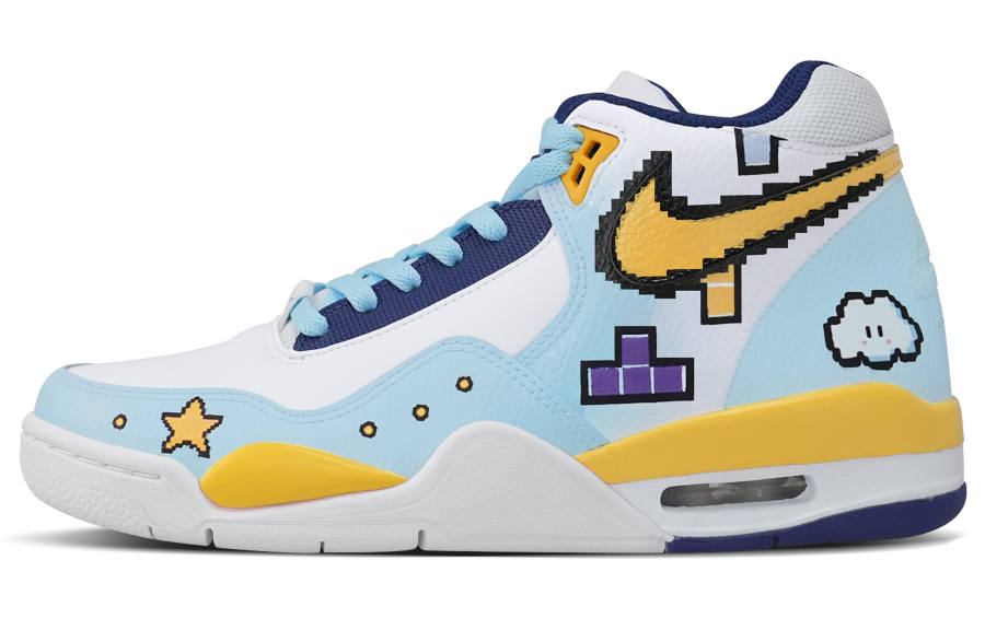 Nike Nike Flight Legacy Mid top Vintage Basketball Shoes Men's Blue White