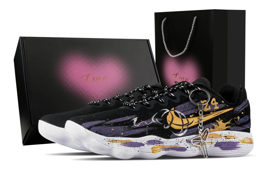 Nike Nike Hyperdunk 2017 Purple Gold Legend, Heart Box Low top Basketball Shoes Men's