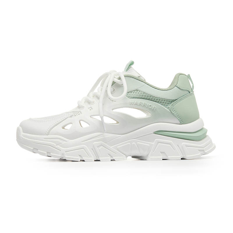 WARRIOR Breathable Grip Abrasion Resistant Lightweight Casual Shoes Women's White Light Green