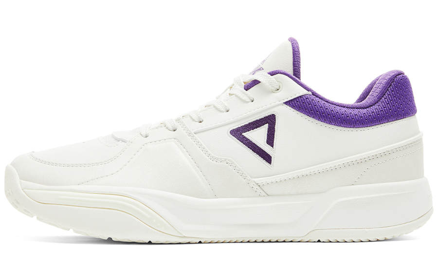 PEAK Taichi Oko Cushioning Slip Resistant Rebound Low top Basketball Shoes Men's Ivory Purple