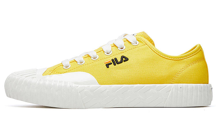 FILA FUSION Carve Abrasion Resistant Abrasion Resistant Low top Canvas Shoes Women's Yellow White