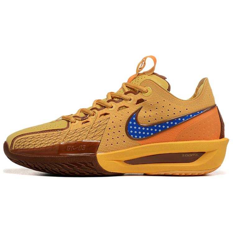 Nike Nike GT Cut 3 PE Cushioning Slip Resistant Abrasion Resistant Low top Basketball Shoes Men's Yellow Blue
