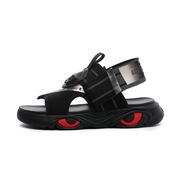 HUNU Beach Sandals Men's Black/Silver