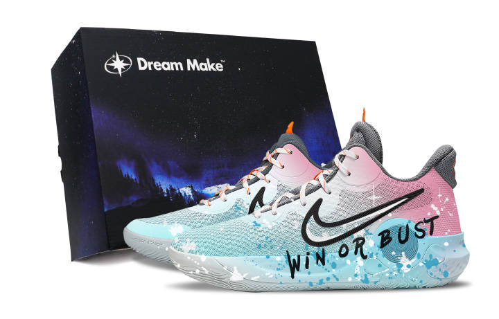 Nike Nike KD Trey 5 IX Observer Black Gift Box Slip Resistant Abrasion Resistant Mid top Basketball Shoes Unisex Pink Blue