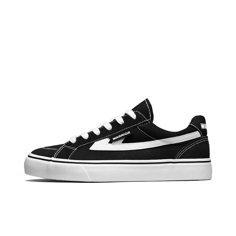 WARRIOR Slip Resistant, Abrasion Resistant, Lightweight Low top Canvas Shoes Unisex Black White