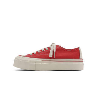 FANGSANHUO Coverage Height Increasing Low top Canvas Shoes Unisex Red
