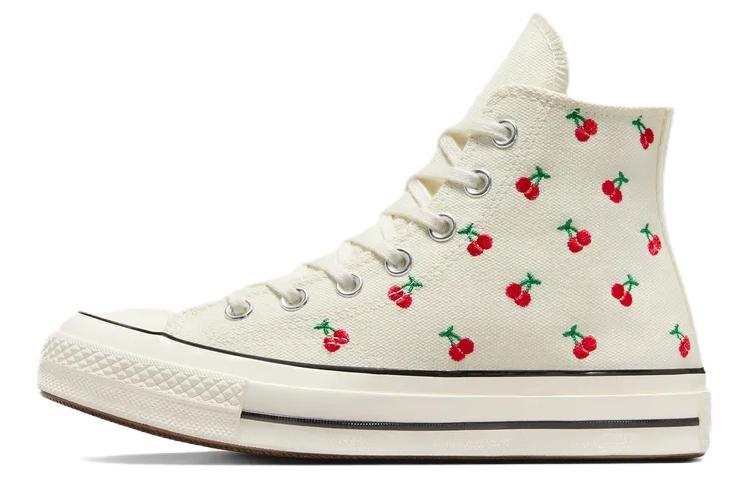 Converse 1970s Abrasion Resistant Lightweight Wear resistant And Lightweight High top Canvas Shoes Women's White Red