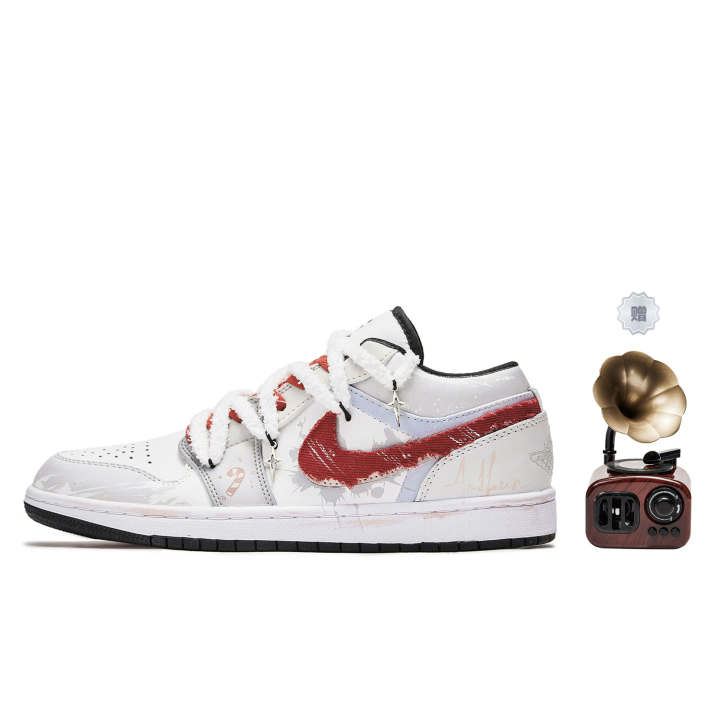 Jordan Jordan Air Jordan 1 Da Vinci Custom, Winter Letter, Christmas Limited Project, Christmas Planet Slip Resistant