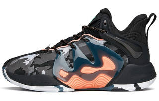 Anta Mountain 1 Abrasion Resistant Slip Resistant Mid top Performance Basketball Shoes Men's Black White Gray