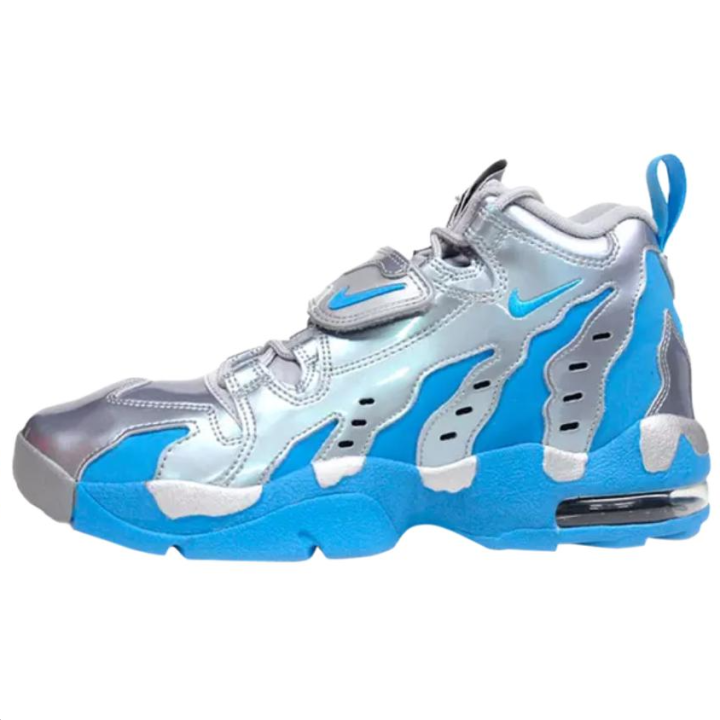 Nike Nike Air DT Max 96 Soft And Comfortable Slip Resistant Abrasion Resistant High top Basketball Shoes Men's Blue Silver