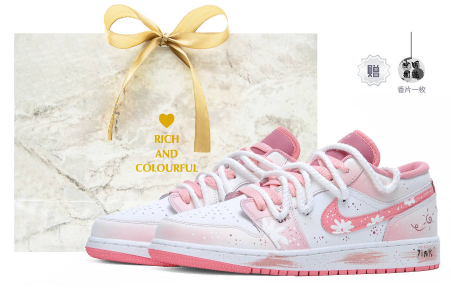 Jordan Jordan Air Jordan 1 Low Daisy, Shopping Bag Slip Resistant Abrasion Resistant Slip Resistant Abrasion Resistant Low top