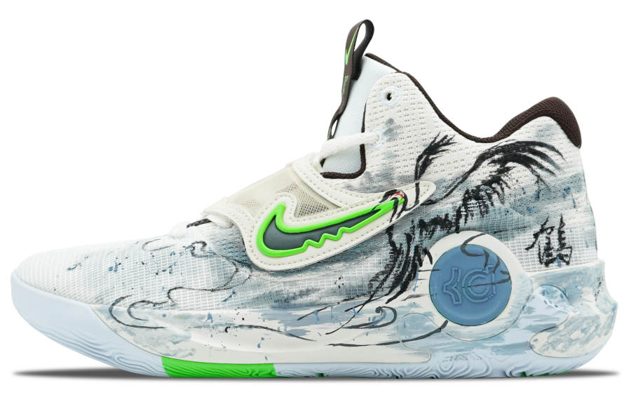 Nike Nike KD Trey 5 X Cushioning Moisture Wicking Low top Basketball Shoes Men's White Gray Green