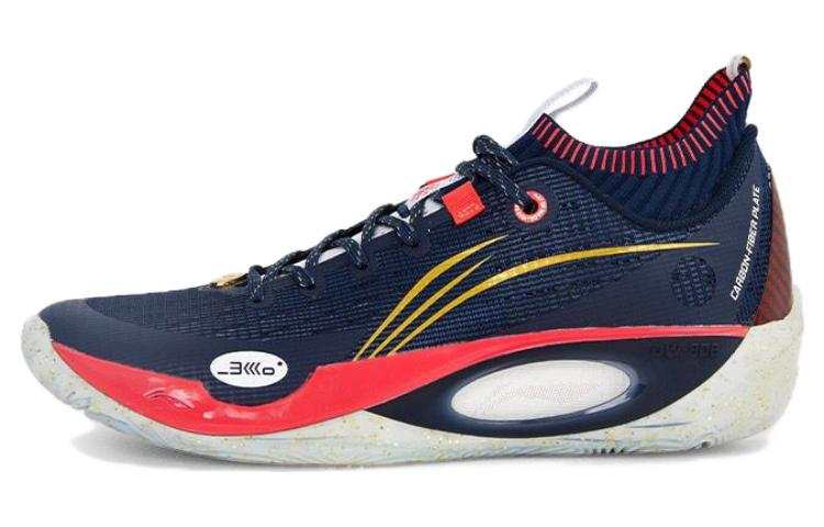 Li-Ning Li Ning Wade 808 Ultra Cushioning Slip Resistant Abrasion Resistant Low top Basketball Shoes Men's Blue Red