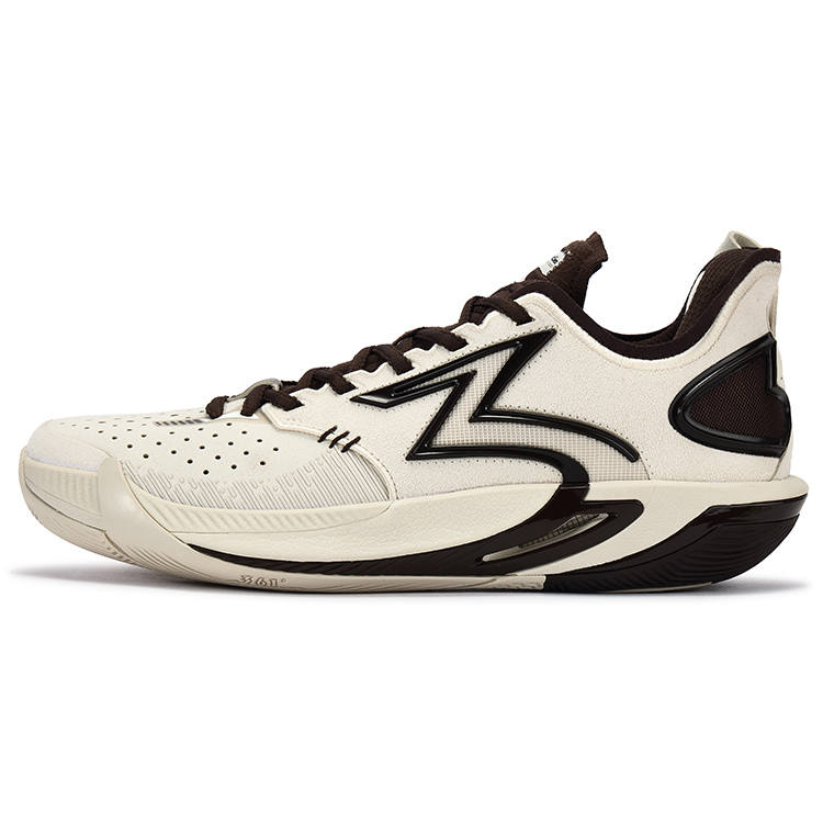 361° BIG3 6.0 Pro Cushioning Slip Resistant Breathable Mid top Basketball Shoes Unisex Oat Milk