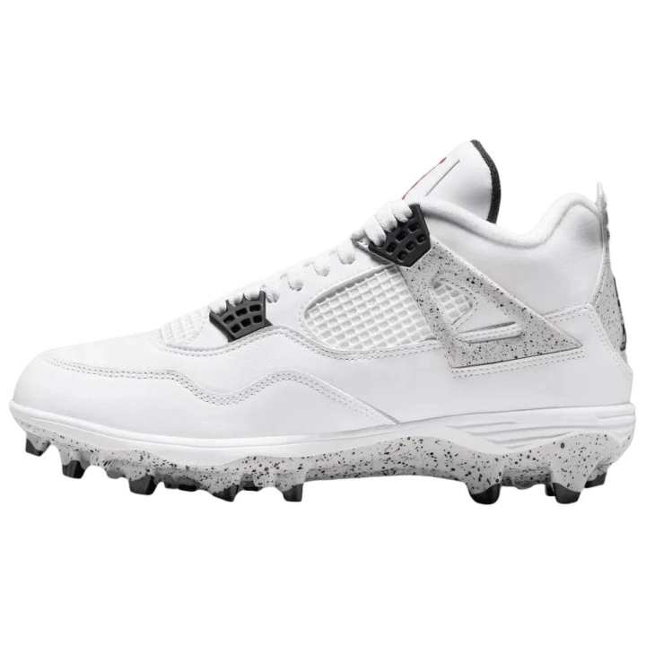 Jordan Jordan Air Jordan 4 Slip Resistant Abrasion Resistant Mid top Rugby Shoes Unisex White