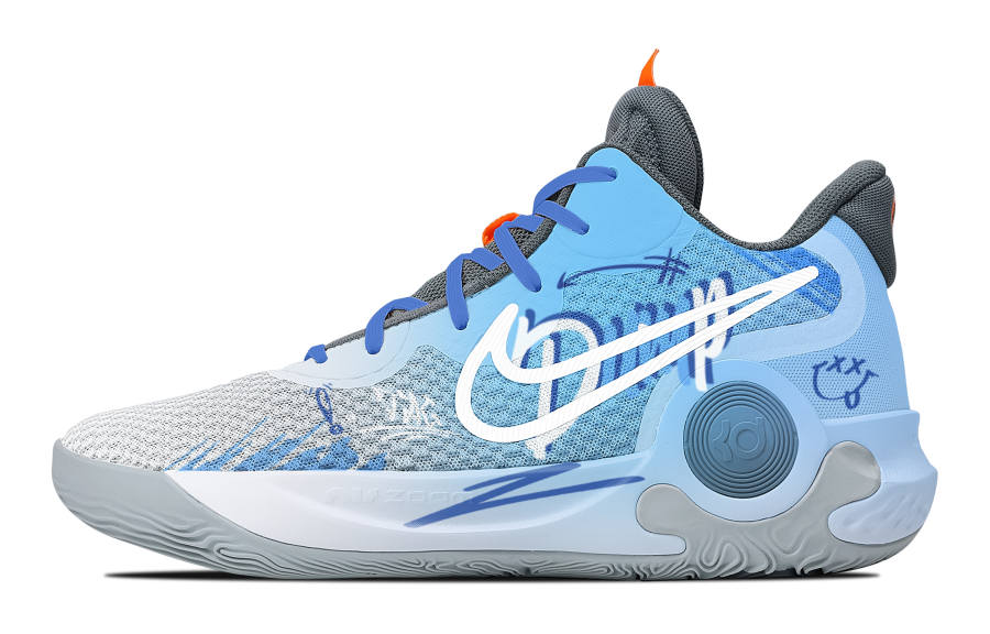 Nike Nike KD Trey 5 IX Vibrant BlueTrack Abrasion Resistant Cushioning Mid top Basketball Shoes Unisex Gray Blue
