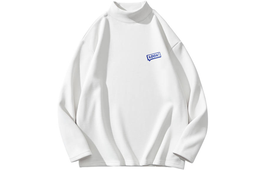 LOOX! T Shirts Unisex Half Turtleneck Thickened And Fleece Lined Heavyweight