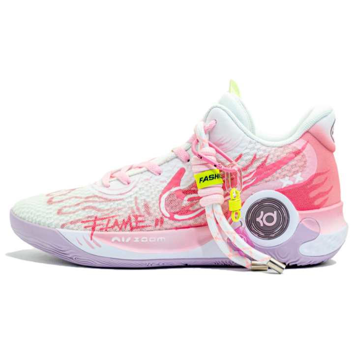 Nike Nike KD Trey 5 IX Slip Resistant Slip Resistant Mid top Vintage Basketball Shoes Unisex Pink Asian Version
