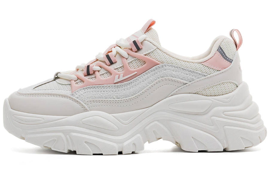 Warrior Slip Resistant, Abrasion Resistant, Breathable, Lightweight Low top Chunky Sneakers Women's Beige Pink