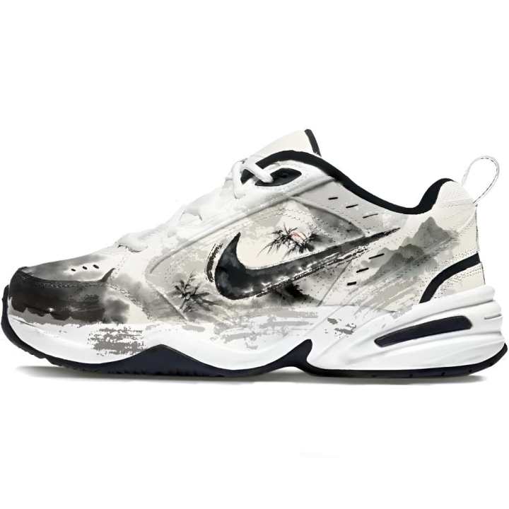 Nike Nike Air Monarch 4 Folded Bamboo Prayer Abrasion Resistant Abrasion Resistant Low top Chunky Sneakers Unisex Black