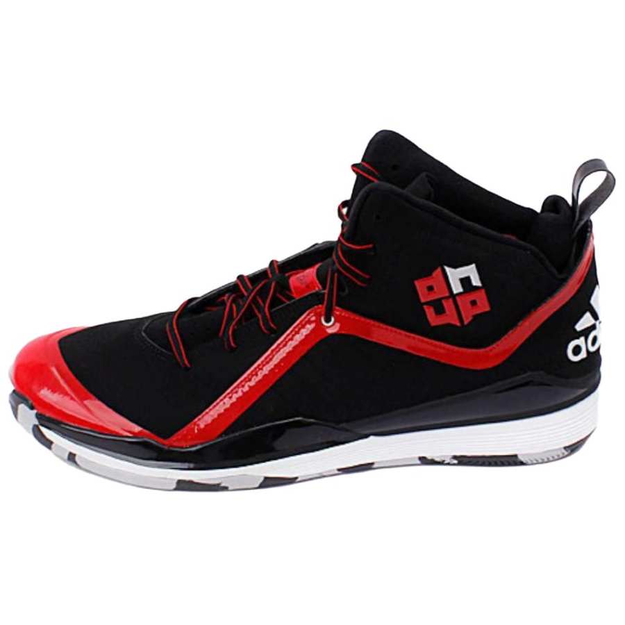 Adidas Adidas Slip Resistant Abrasion Resistant High top Basketball Shoes Men's Black Red