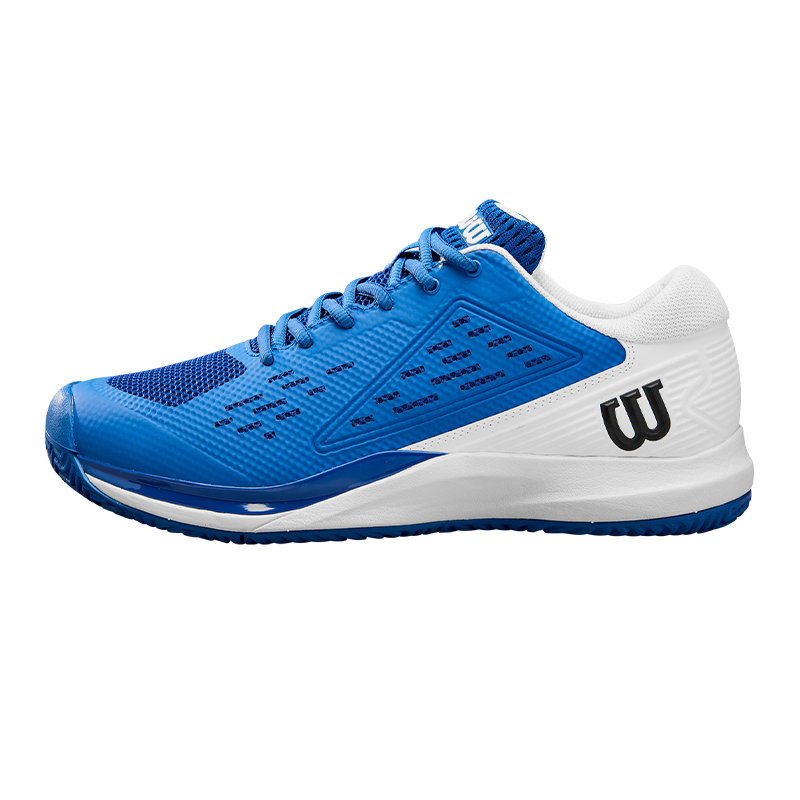 Wilson Rush Pro Ace Textile, Synthetic Leather Abrasion Resistant Support Low top Tennis Shoes Men's Blue