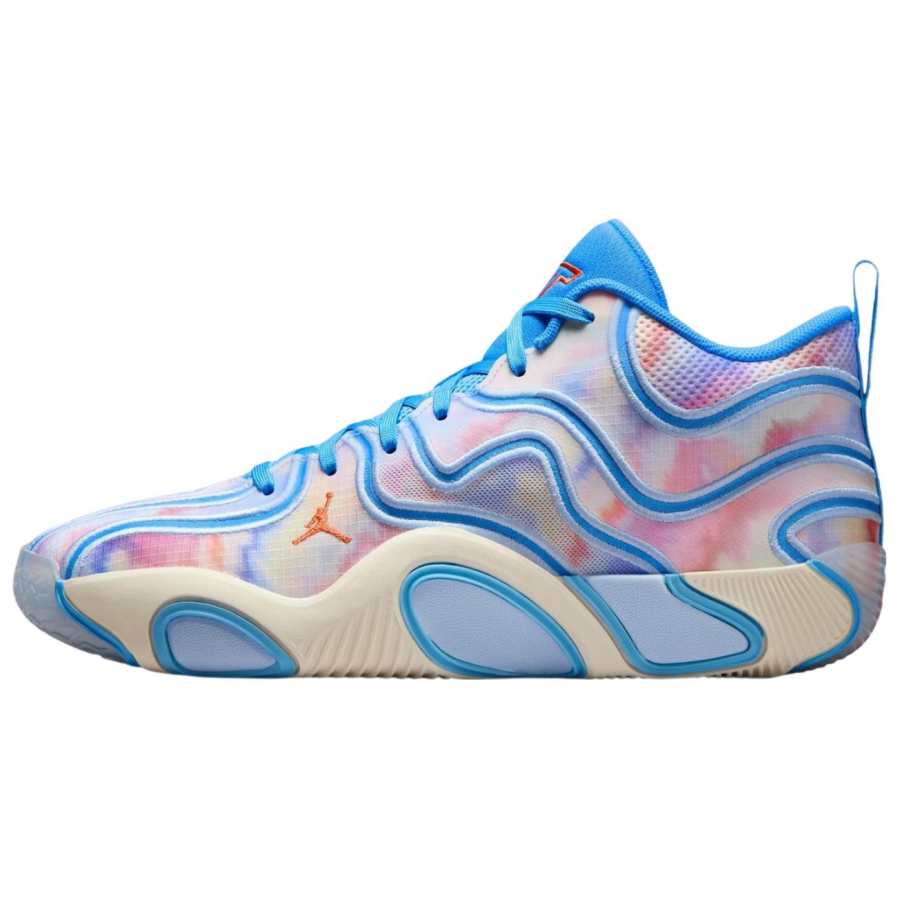 Jordan Jordan Tatum 3 Abrasion Resistant Abrasion Resistant Mid top Basketball Shoes Unisex Blue Beige