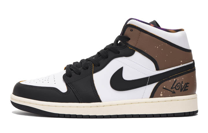 Jordan Jordan Air Jordan 1 Leather High top Skateboard Shoes Men's Black Brown