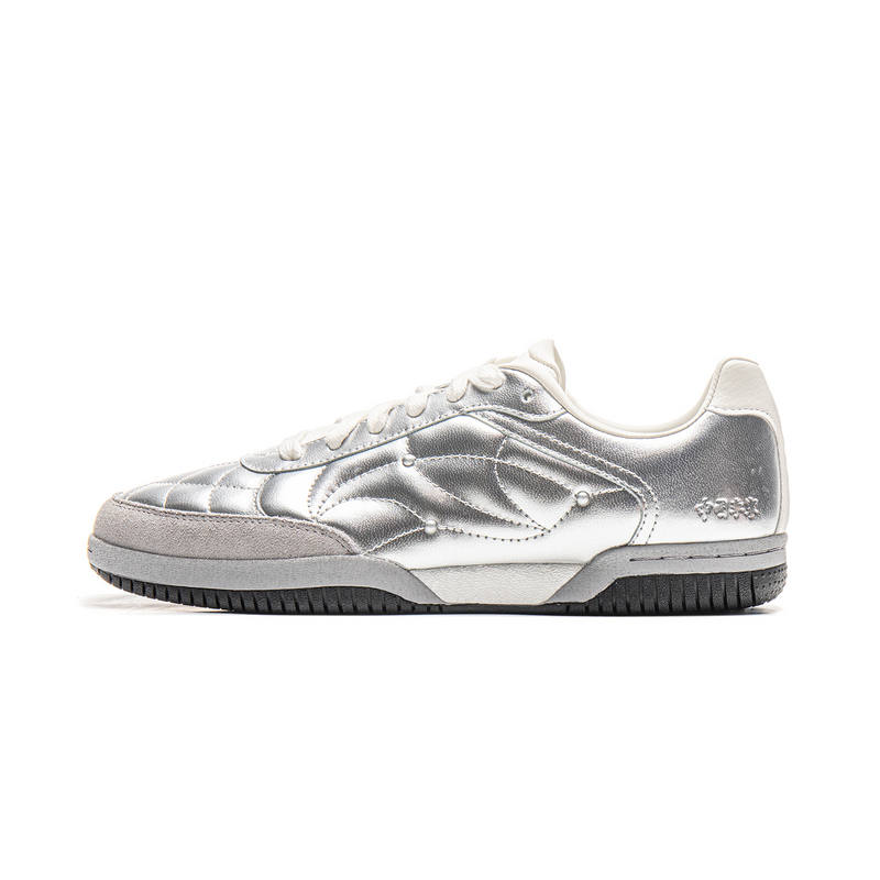 Li-Ning Li Ning Cushioning Slip Resistant Abrasion Resistant Low top Table Tennis Shoes Unisex Silver