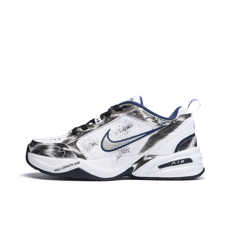 Nike Nike Air Monarch 4 Slip Resistant Abrasion Resistant Low top Chunky Sneakers Unisex Black White