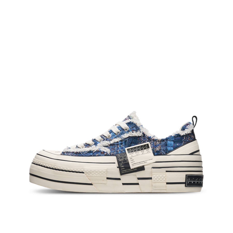 XVESSEL VESSEL Double Side Label Platform Shoes Low top Skateboard Shoes Unisex Seine Blue