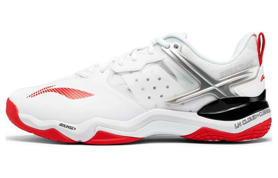 Li-Ning Li Ning OP Cushioning, Wear Resistant Low top Badminton Shoes Unisex White