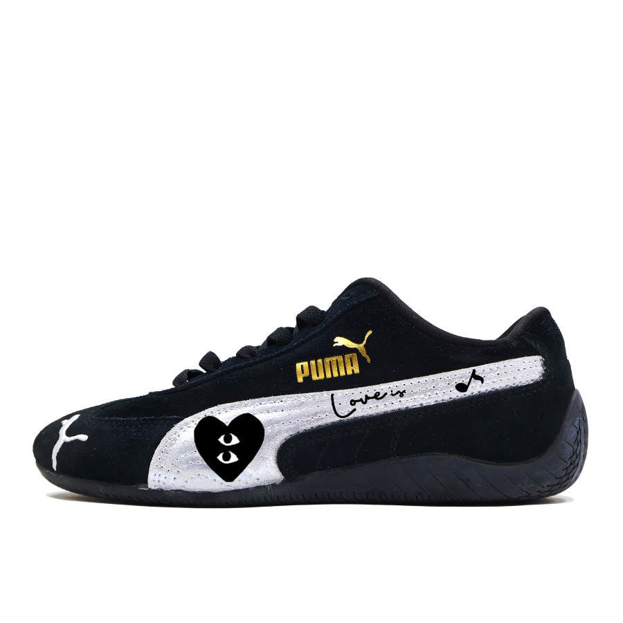 PUMA Speedcat Black Silver Warrior Cushioning Coverage Lightweight Moisture Wicking Low top Racing Shoes Unisex