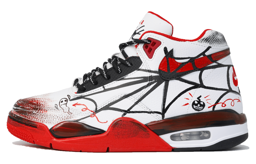 Nike Nike Flight Legacy Slip Resistant Abrasion Resistant Mid top Vintage Basketball Shoes Unisex Red White