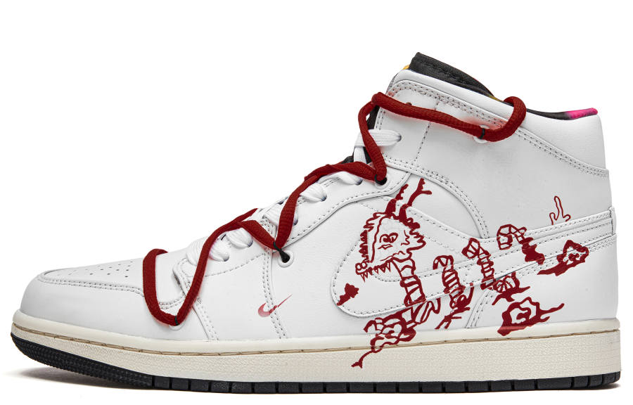 Jordan Jordan Air Jordan 1 Da Vinci Custom CNY Year Of The Dragon Limited Edition, Transforming Dragon