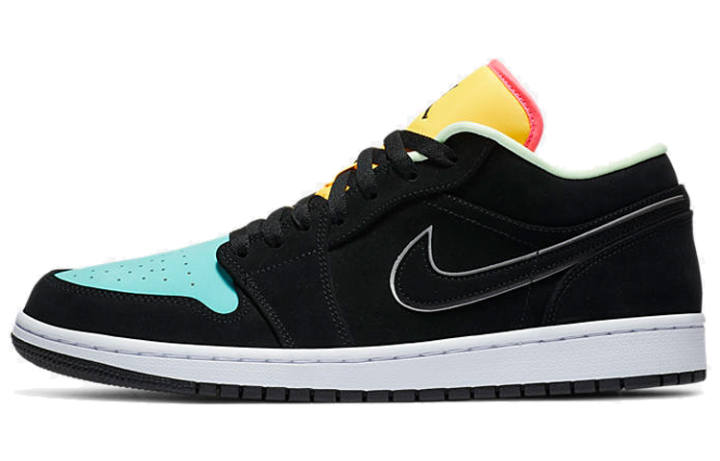 Jordan Jordan 1 Low Black Aurora Green Laser Orange