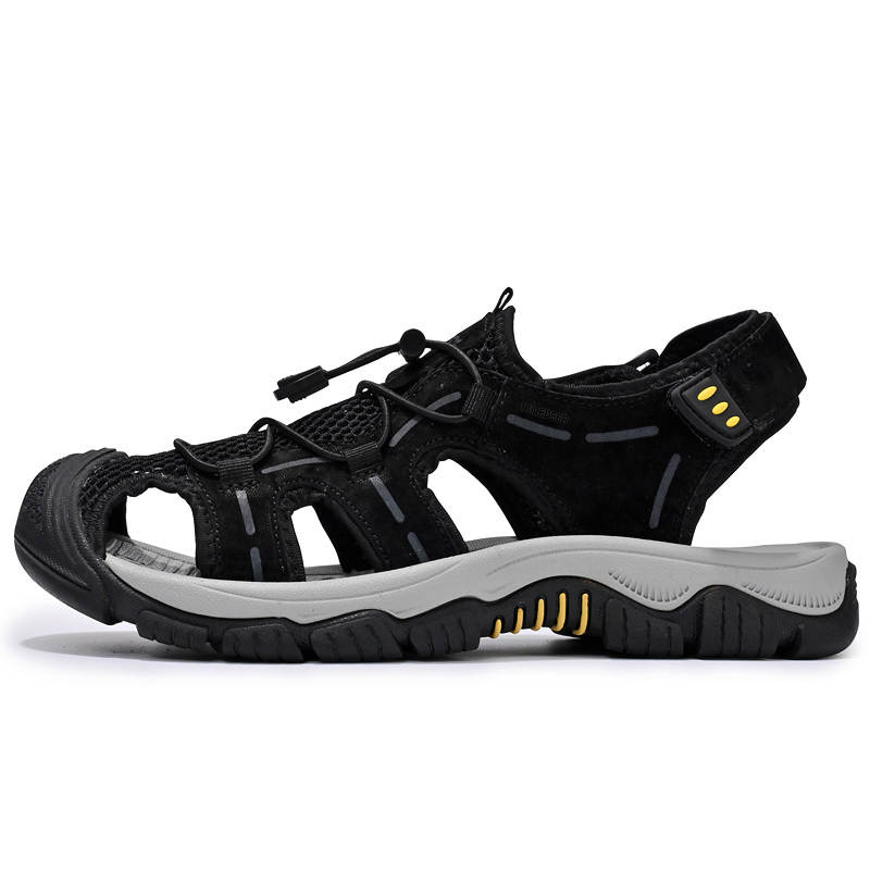 HEIWEILU Muledeer Top Grain Pig Leather Beach Sandals Men's