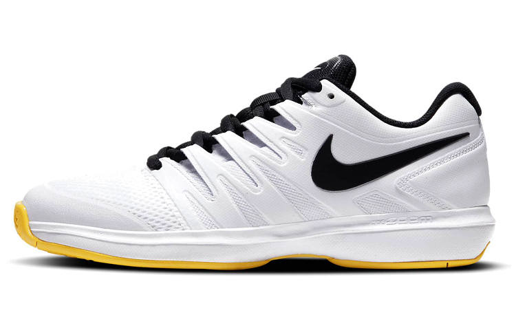 Nike Nike Air Zoom Prestige Cushioning Slip Resistant Abrasion Resistant Low top Tennis Shoes Men's White Black Yellow