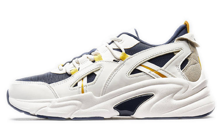 XTEP Slip Resistant, Abrasion Resistant, Breathable Low top Chunky Sneakers Men's White Blue