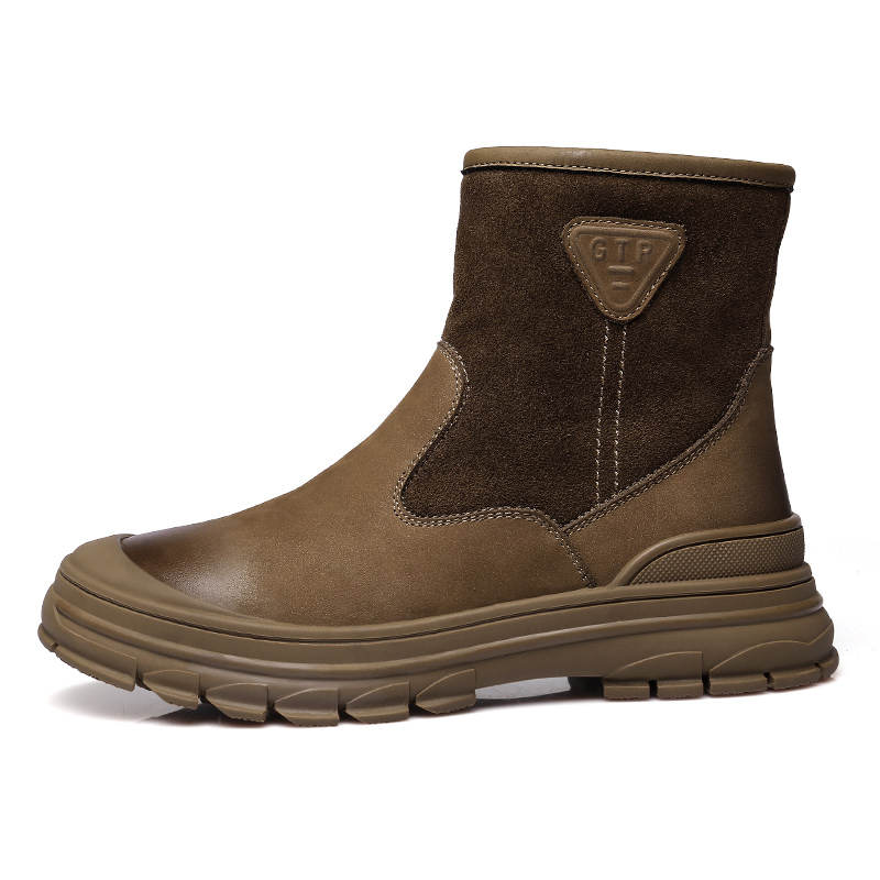 QIANGREN 3515 Wool Boots Thickened And Fleece Lined Northeast Winter Boots Shearling Snow Boots Men's