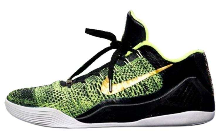 Nike Nike Kobe 9 Slip Resistant Abrasion Resistant Low top Basketball Shoes Men's Green Black Gold