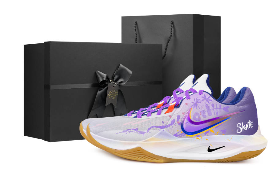 Nike Nike Precision 6 Summer Passion Black Box Anti Slip Wear Resistant Low Top Basketball Shoes Men's Purple