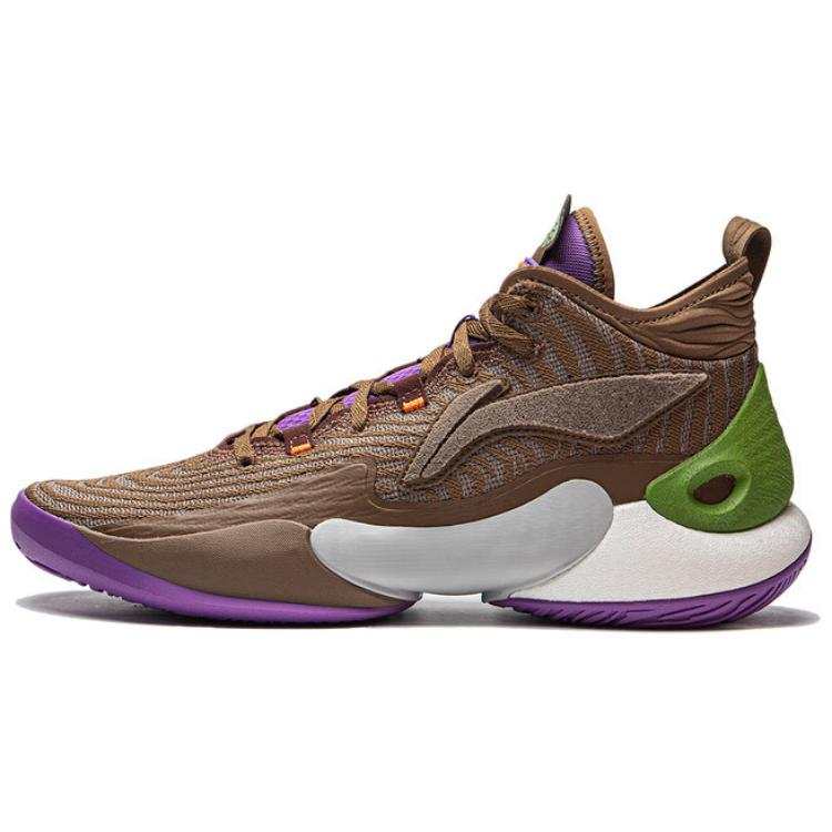 Li-Ning LiNing YuShuai 18 Cushioning Slip Resistant Abrasion Resistant Lightweight Rebound Low top Basketball Shoes Men's Brown