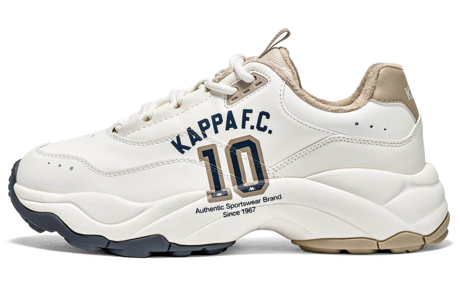 Kappa Abrasion Resistant Slip Resistant Low top Chunky Sneakers Unisex White Beige