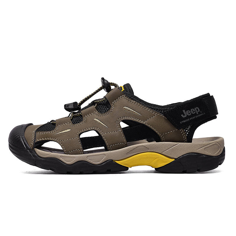 Jeep Textile, Synthetic Leather River Trekking Shoes Men's Brown