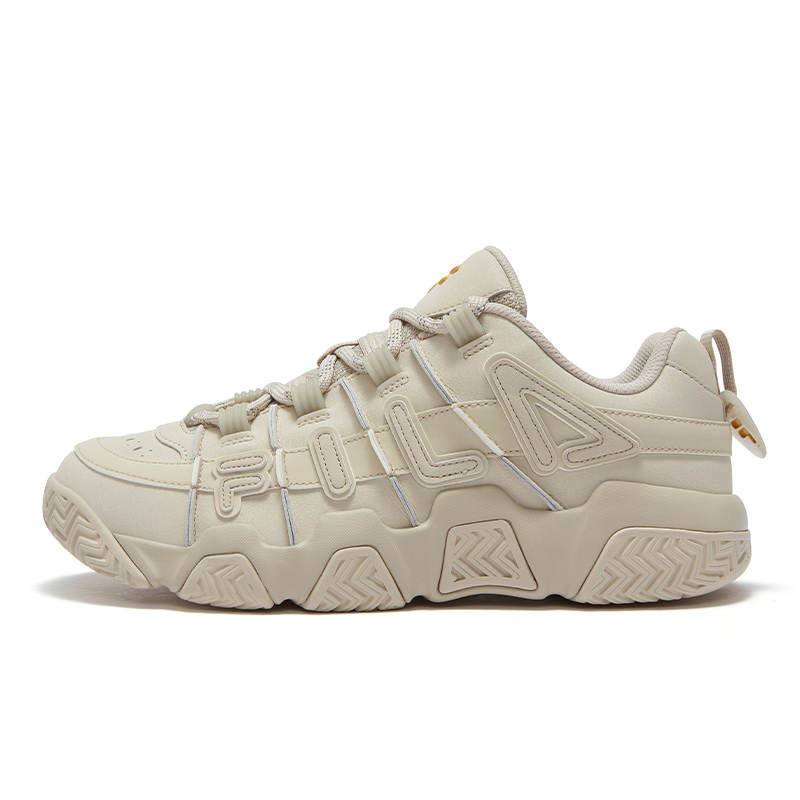FILA FUSION BUSTER Puffy Shoes Abrasion Resistant Low top Vintage Basketball Shoes Men's Yellow